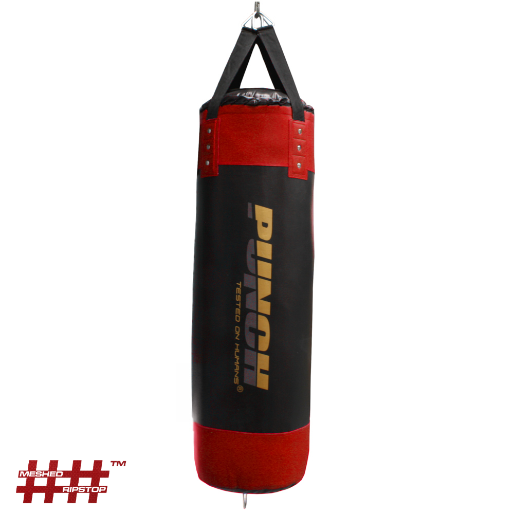 Punch Boxing Bag - Urban - Straps - 4ft Blk/ Red