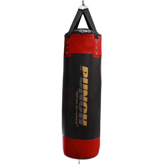 Punch Boxing Bag - Urban - Straps - 4ft Blk/ Red