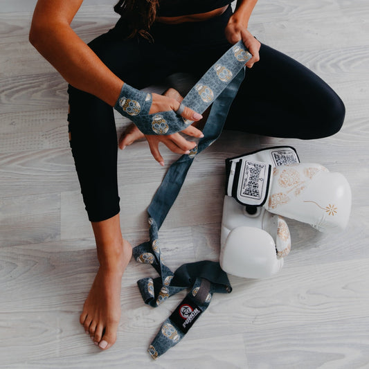 Punch Hand Wraps - Urban - 4.5m Stretch - Gold Skull