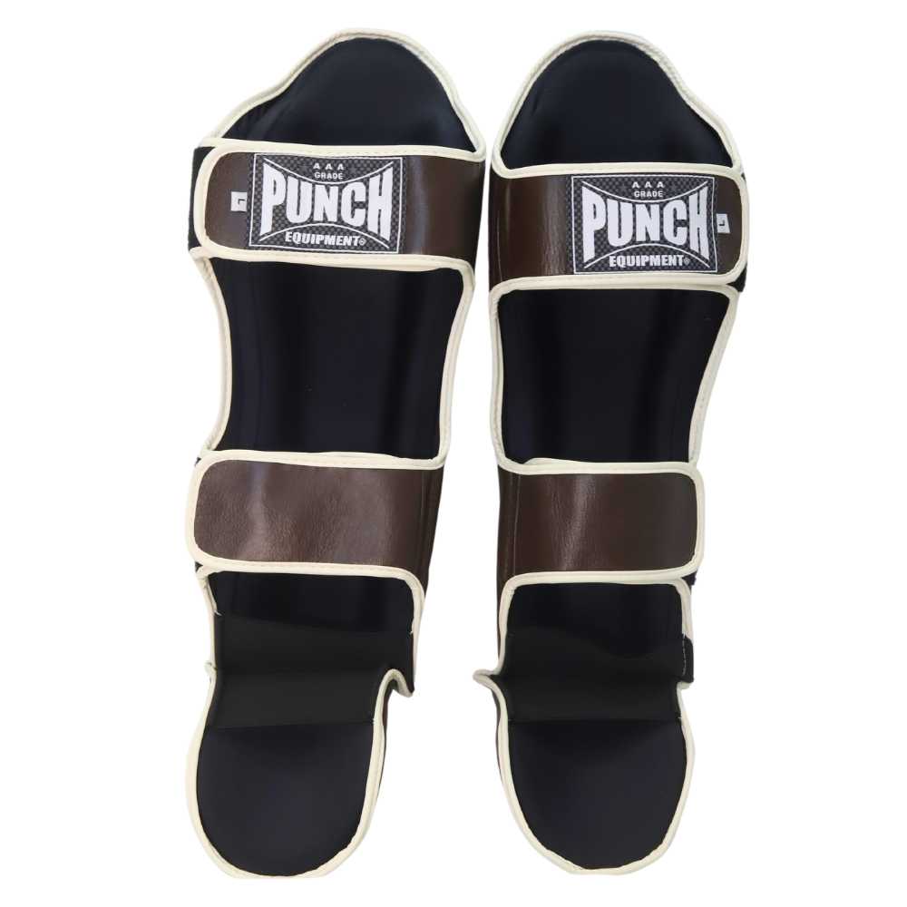 Punch Shin Pads - Siam - Leather - Chocolate