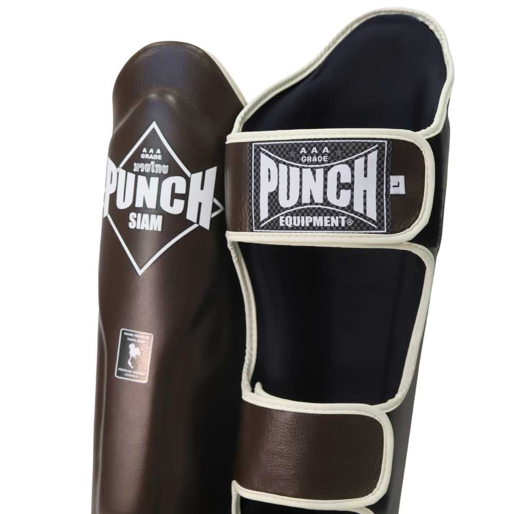 Punch Shin Pads - Siam - Leather - Chocolate