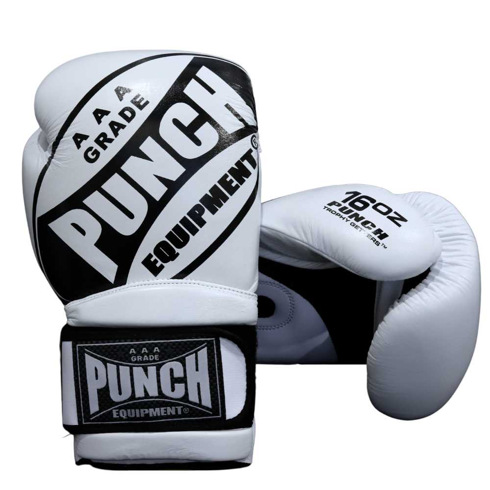 Punch Boxing Gloves - Xl Hand Fit - 16oz - White