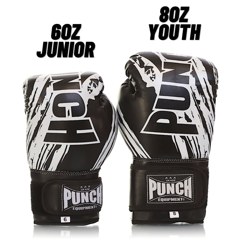 Punch Boxing Gloves - Youth (8-14yo) - 8oz - Black