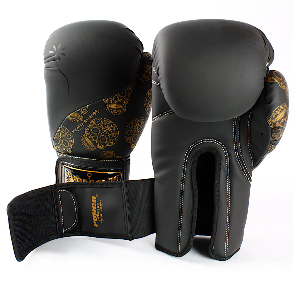 Punch Boxing Gloves - Urban Gold Skulls