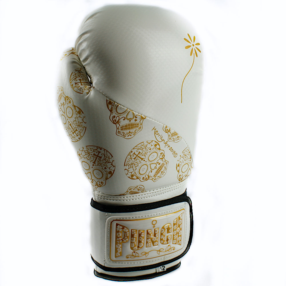 Punch Boxing Gloves - Urban Gold Skulls