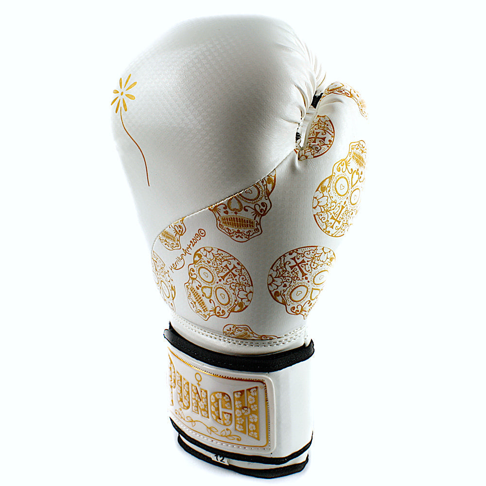 Punch Boxing Gloves - Urban Gold Skulls