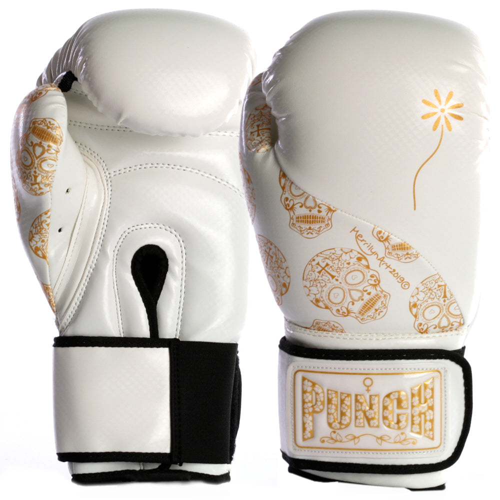 Punch Boxing Gloves - Urban Gold Skulls